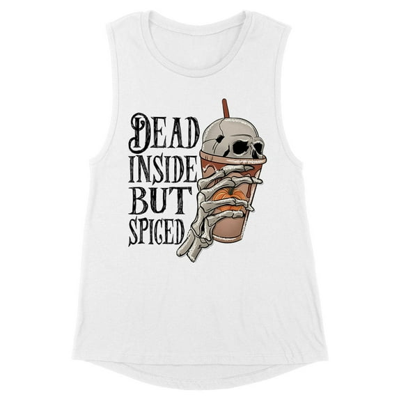Dead Inside but Spiced Women's Muscle Tank Large White