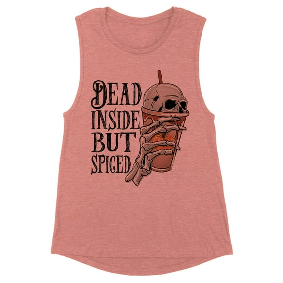 Dead Inside but Spiced Women's Muscle Tank Medium Desert Pink