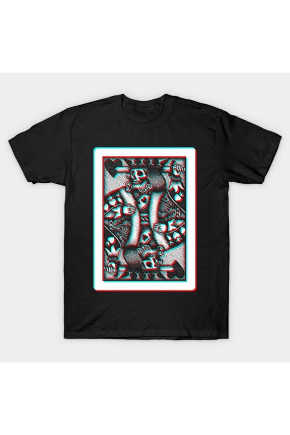 Dead King Of Hearts 3D Low Poly Faceted Monarchy Card Component Anatomy Unisex T-Shirt, up to size 3XL.