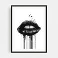 thumbnail image 1 of Dead Love - Painting Black and White Surrealism Modern Art Abstract Minimalist Gothic Pop Art Black Framed Wall Art Print 20 x 30 inches, 1 of 7