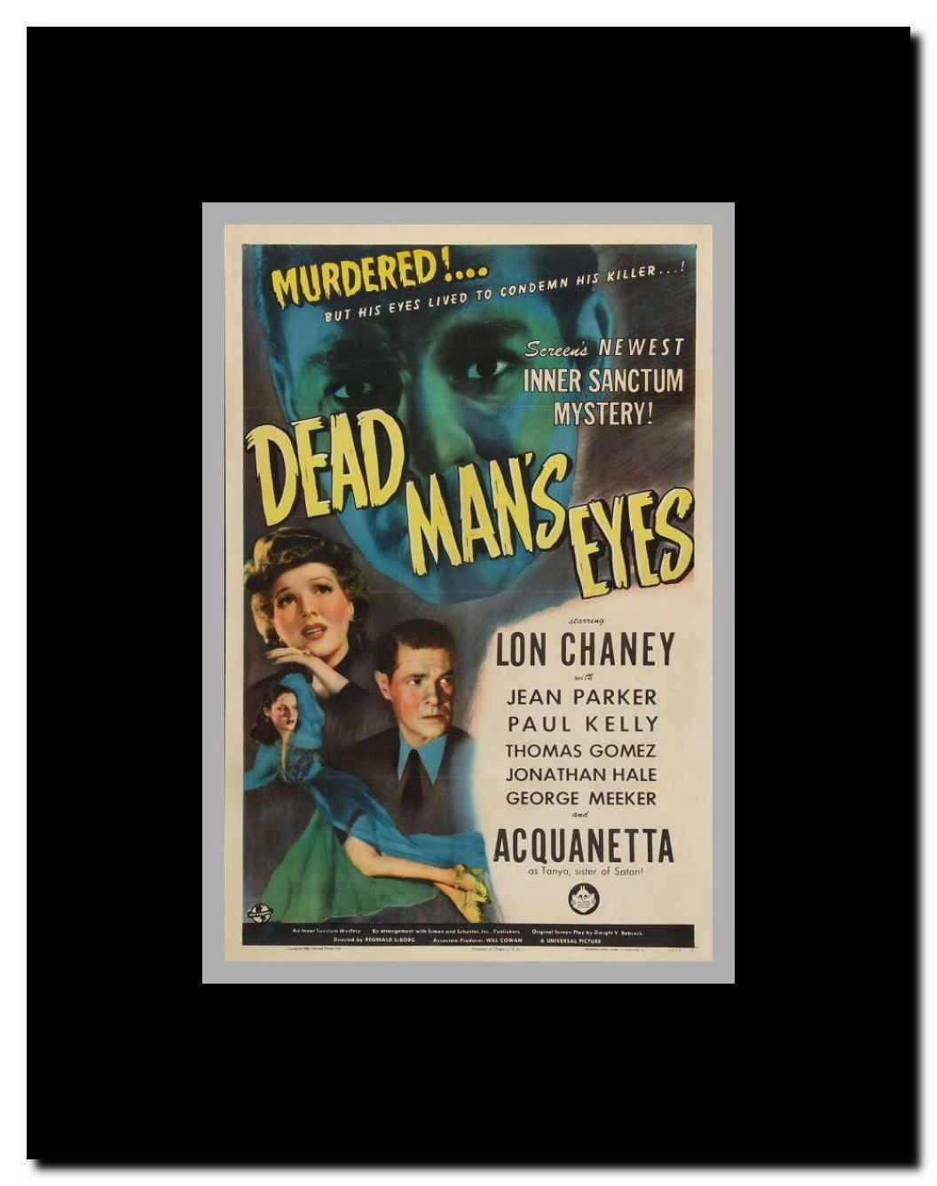 Dead Man's Eyes Framed Movie Poster