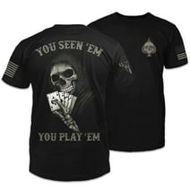 Dead Man's Hand T-Shirt Patriotic Tribute Tee | American Pride Veteran Support Shirt | 100% Cotton Military Apparel
