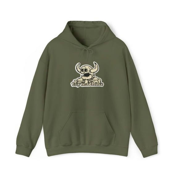 Dead Monster Toy Machine Skateboard 00s Vintage Classic Hoodie Print - XL / Military Green