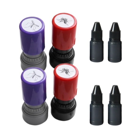 Dead Mosquito Stamp, Smashed Mosquito Stamp,osquito tamp Prank Funny Stamper Self Inking Stamps, Portable Cylinder Prank Stamp