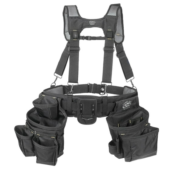 Dead On HDP400945 Carpenter's Suspension Rig, 52 in Waist, Poly Fabric, Black, 18-Pocket