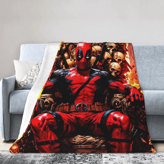 Dead-Pool Blanket, Soft Flannel Throw Blanket Super Soft Lightweight Cozy Blankets Travel Throw Blanket Bedding And Sofa For All Season For Adults Kids Teens 60"X50"