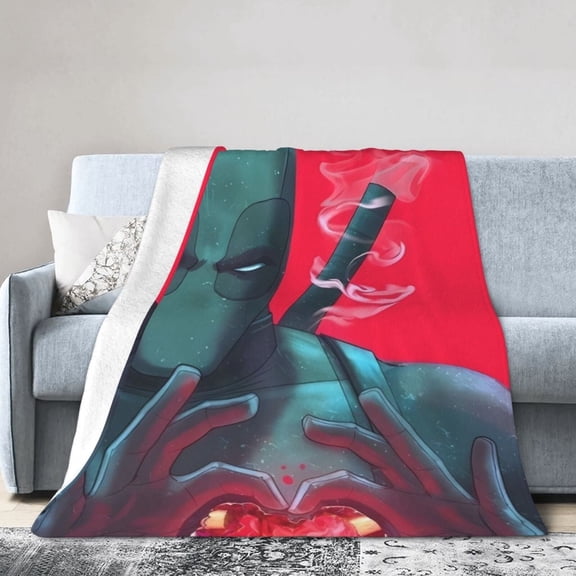 Dead-Pool Blanket, Soft Flannel Throw Blanket Super Soft Lightweight Cozy Blankets Travel Throw Blanket Bedding And Sofa For All Season For Adults Kids Teens 80"X60"
