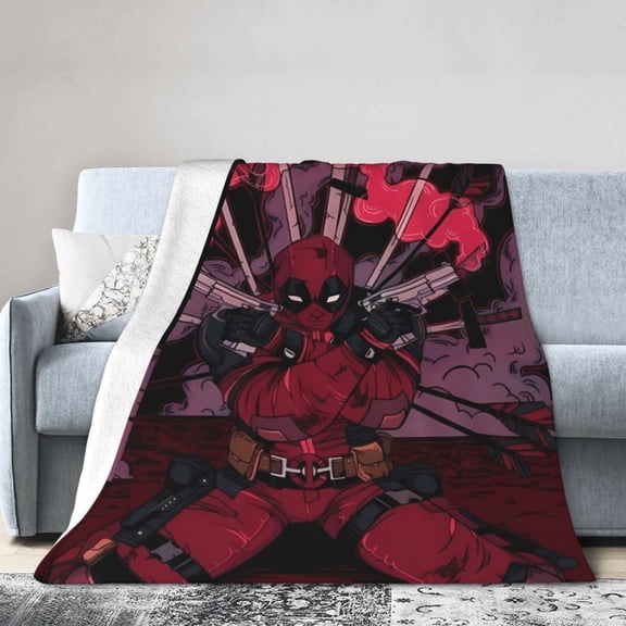 Dead-Pool Blanket, Soft Flannel Throw Blanket Super Soft Lightweight Cozy Blankets Travel Throw Blanket Bedding And Sofa For All Season For Adults Kids Teens 80"X60"