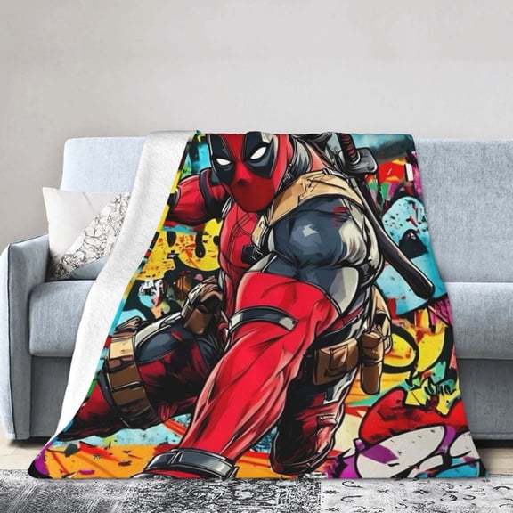 Dead-Pool Blanket, Soft Flannel Throw Blanket Super Soft Lightweight Cozy Blankets Travel Throw Blanket Bedding And Sofa For All Season For Adults Kids Teens 80"X60"