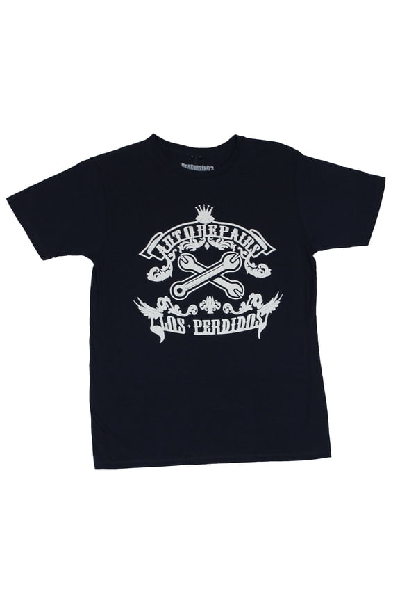 3 Mens T-Shirt - "Auto Repairs Los Perdidos" Crossed Wrench Pic (Medium)