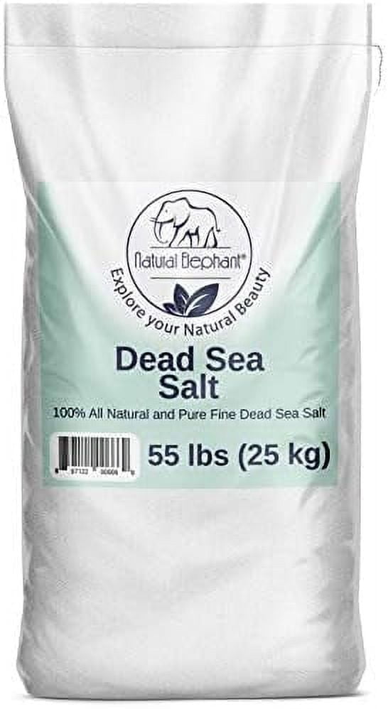 Natural Elephant Dead Sea Bath Salt | 55 Pound (25kg) Bulk Bag | 100% Natural and Pure | Fine Grain | Perfect for Bathing and Soothing Soaks