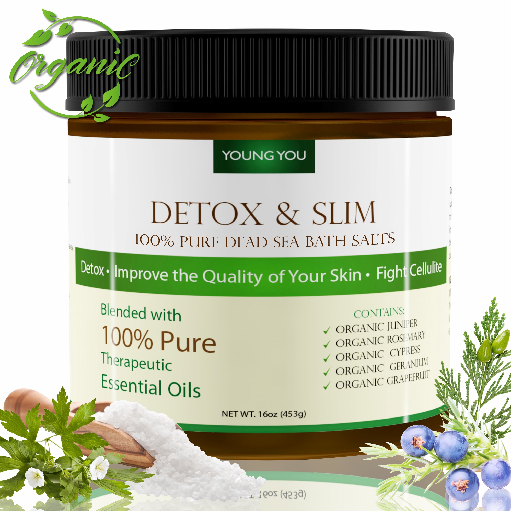 Dead Sea Bath Salt Organic Detox Mineral Body Soak Reduce Cellulite