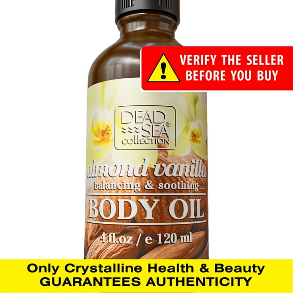 Dead Sea Collection Body Oil with Almond & Vanilla-Dry Skin Moisturizer Anti-Aging (4 fl. oz)