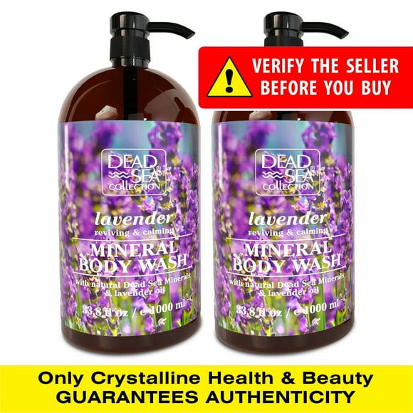 Dead Sea Collection Body Wash, Lavender Oil and Dead Sea Minerals, Pack of 2, 33.8 oz Each