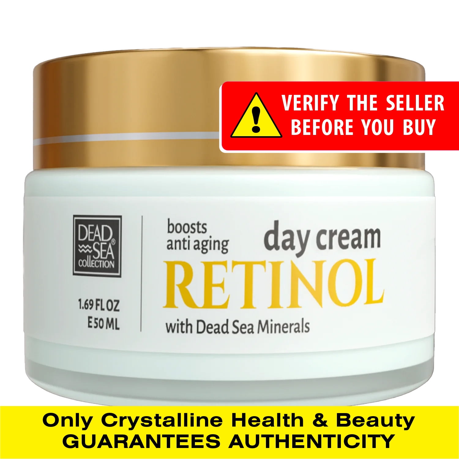 Dead Sea Collection Retinol Anti-Aging Day Cream - Face Moisturizer with Retinol Boost - Firming Cream with Dead Sea Minerals and Retinol - 1,69 Fl. Oz