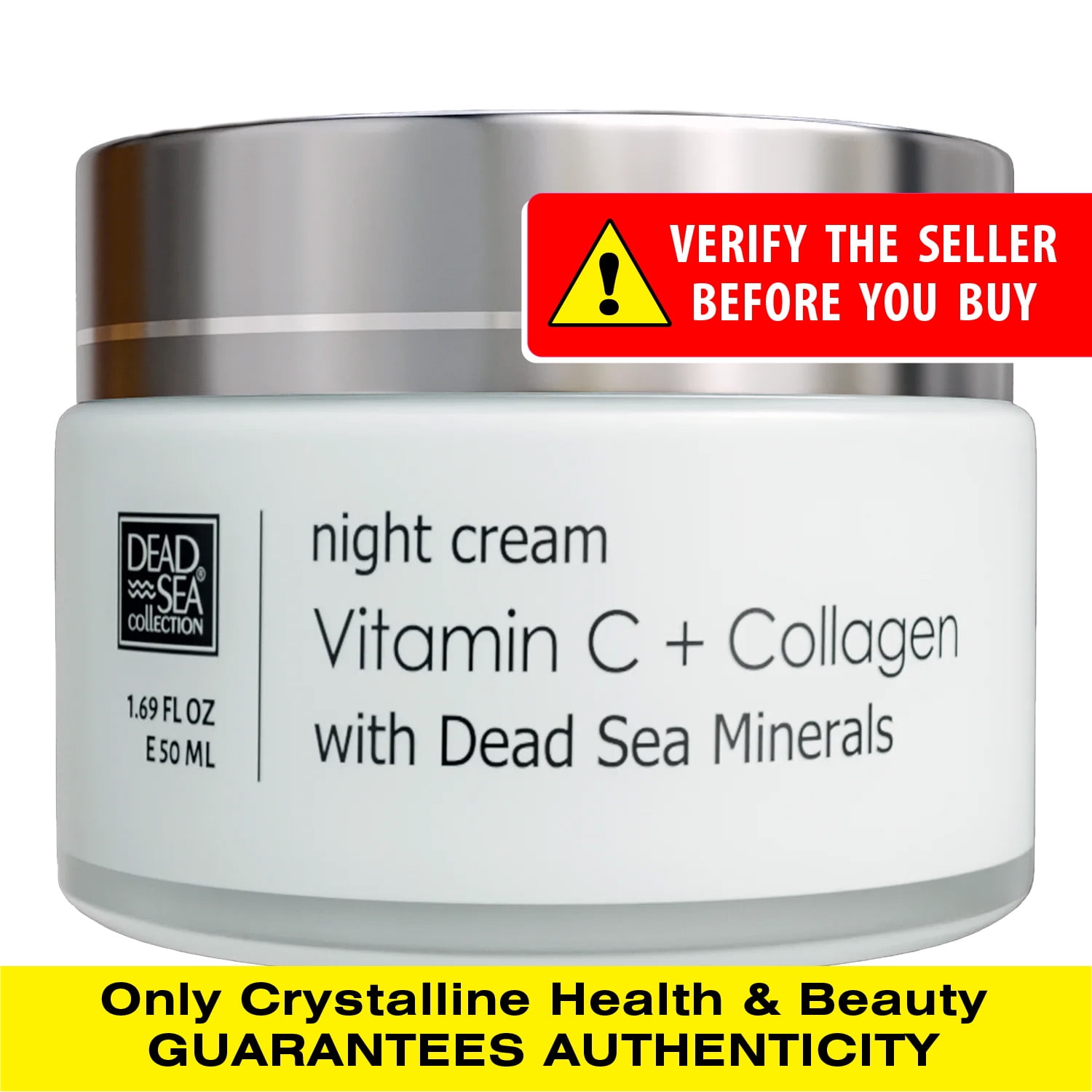 Dead Sea Collection Vitamin C & Collagen Moisturizing Night Cream with Vitamin C & Collagen - Firming Cream with Dead Sea Minerals and Vitamin C - 1,69 Fl. Oz