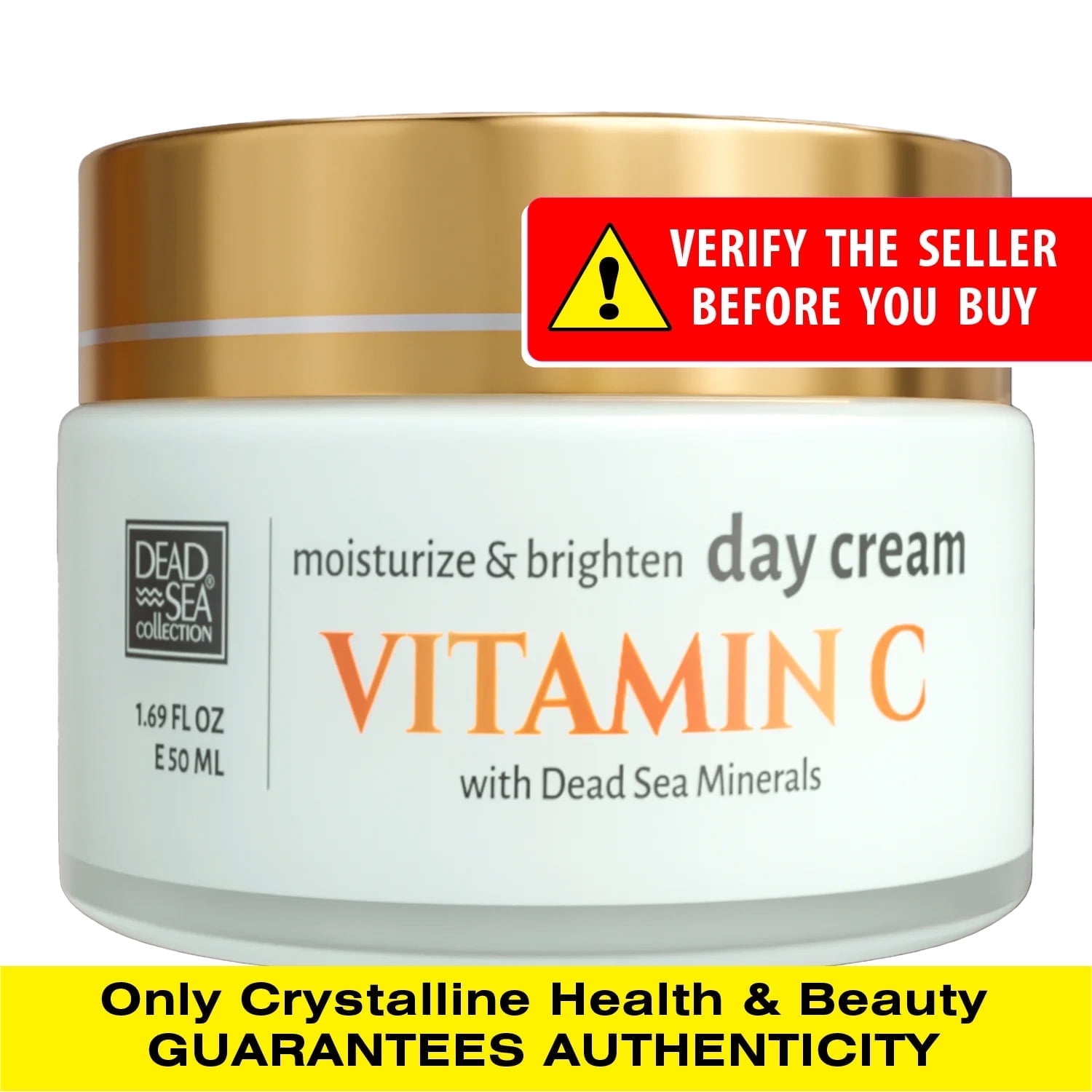 Dead Sea Collection Vitamin C Day Cream, Face Moisturizer, All Skin Types, 1.69 oz