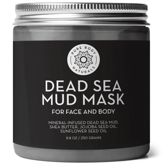 Pure Body Naturals Beauty Facial Dead Sea Mud Mask for Oily Skin, Acne