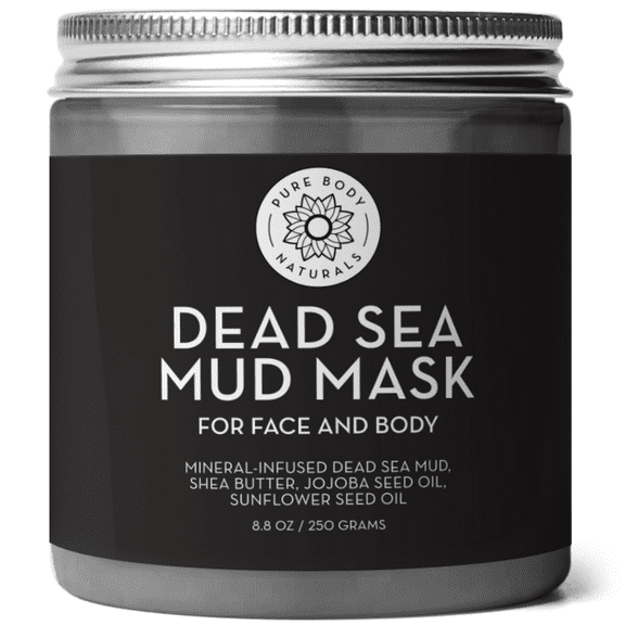 Dead Sea Mud Mask Treatment for Oily Skin, Blackhead, Acne, Dead Skin 8.8oz by Pure Body Naturals