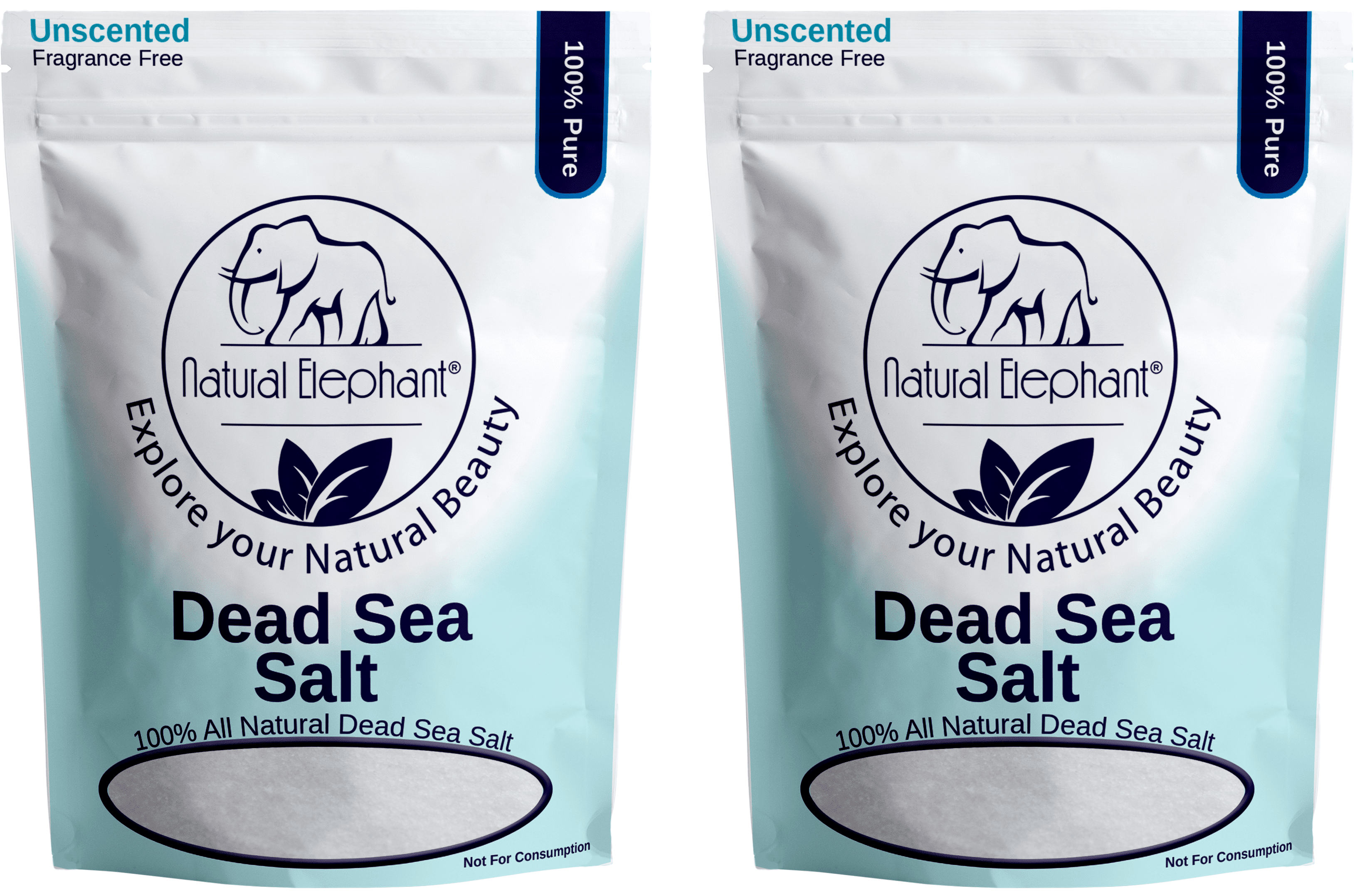 Dead Sea Salt 100% Natural and Pure 5 lb (2.25 kg) by Natural Elephant (Pack of 2)
