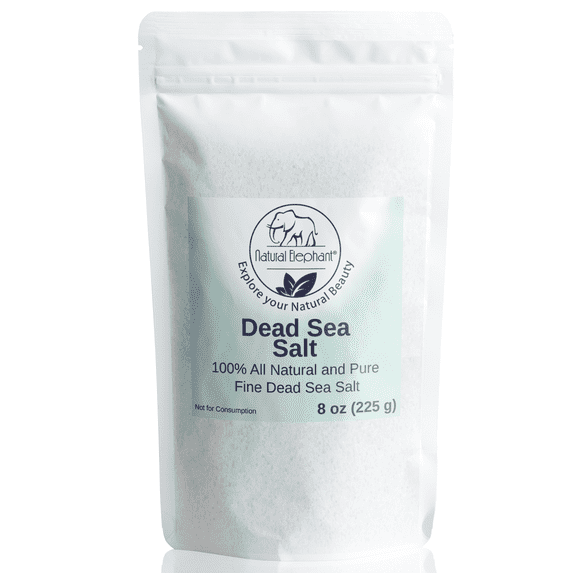 Natural Elephant Dead Sea Bath Salt | 8oz Travel Size | 100% Natural and Pure | Fine Grain | Ideal for Baths and Soaks
