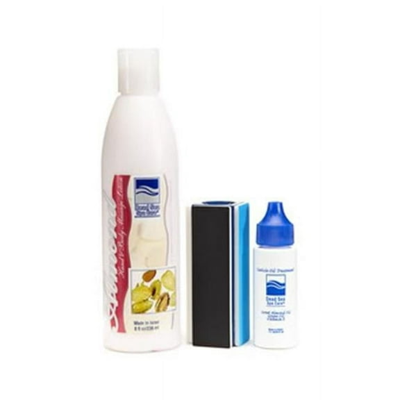 Dead Sea Spa Care DEADSEA-16 Almond Nail Kit - Almond Lotion, Nail Buffer, Cuticle Oil