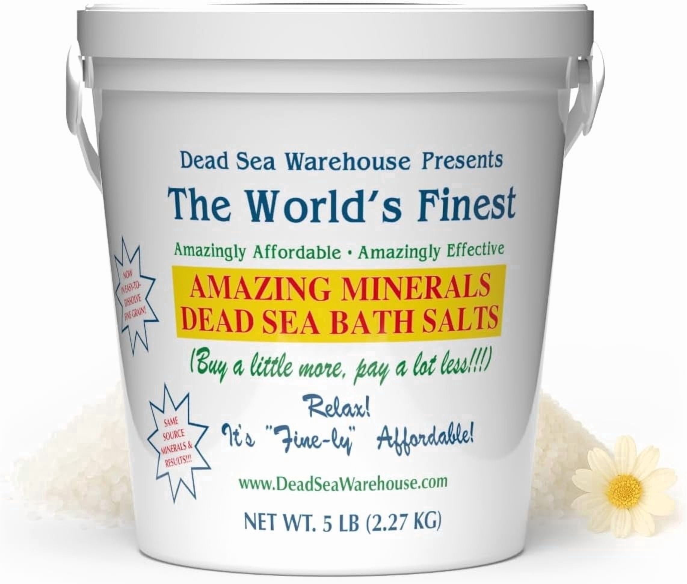 Dead Sea Warehouse Amazing Minerals Dead Sea Bath Salts for Natural Muscle Pain Relief, 5 lbs