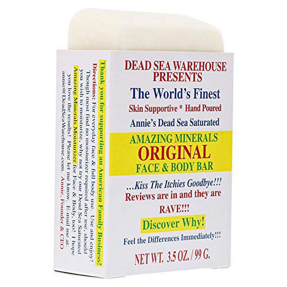 Dead Sea Warehouse Amazing Minerals Original Face and Body Cleansing Bar, Soothing Dead Sea