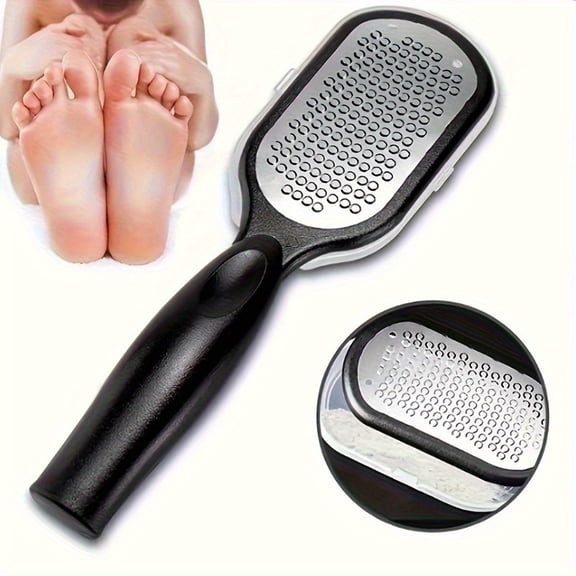 Dead Skin Remover: 1 Professional Stainless Steel Foot File, Pedicure Tool with a Safety Splash Guard,