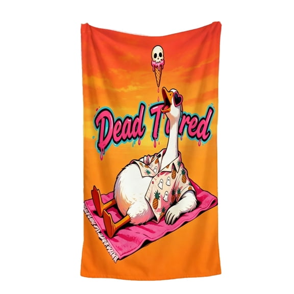 Dead Tired Beach Towel Quick Dry Swim Towel Halloween Microfiber Sand Free Bath Towel Large Pool Blanket for Summer Travel Seaside Party, 1 Pack
