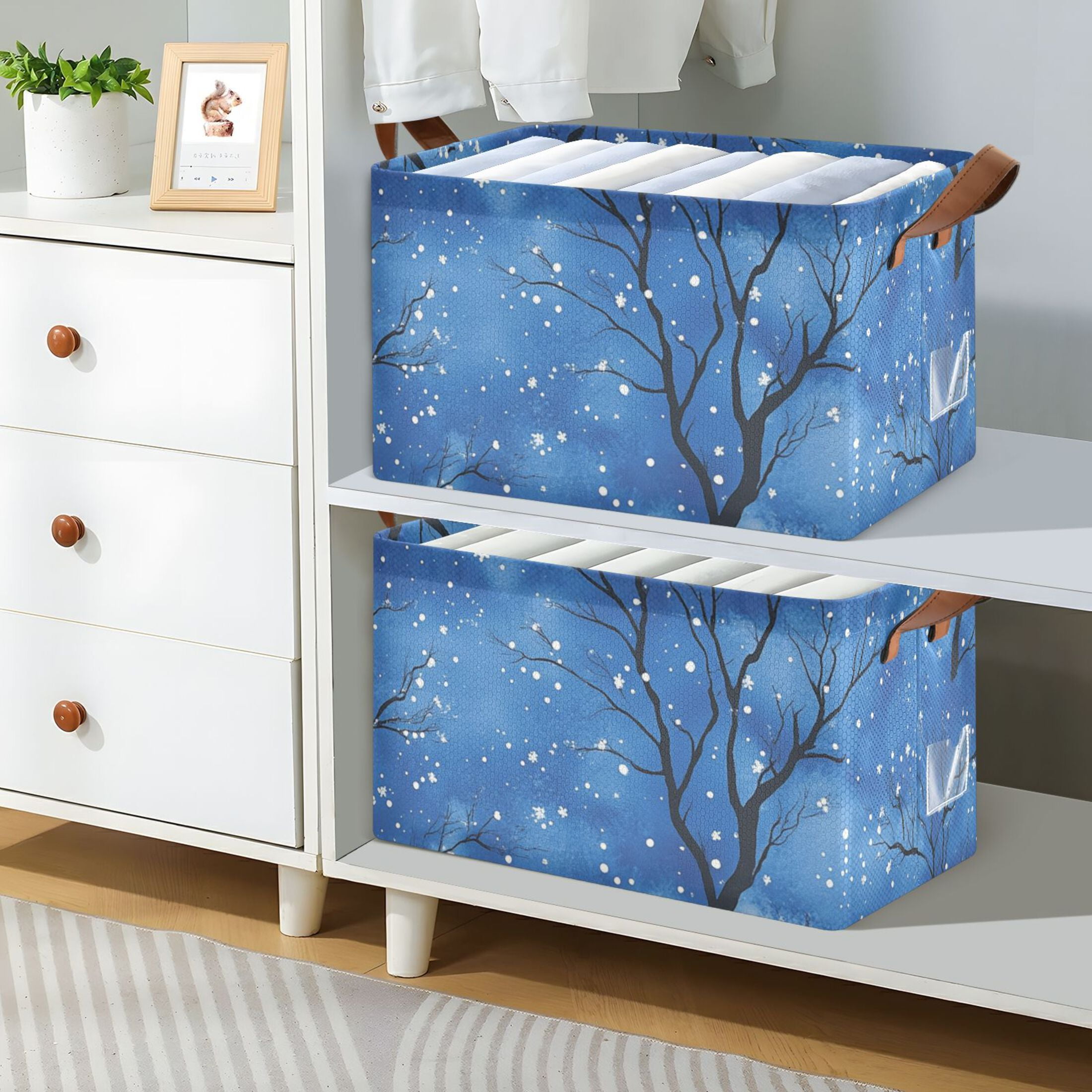 Dead Trees Snow Foldable Storage Large Fabric Storage Baskets Organizer ...