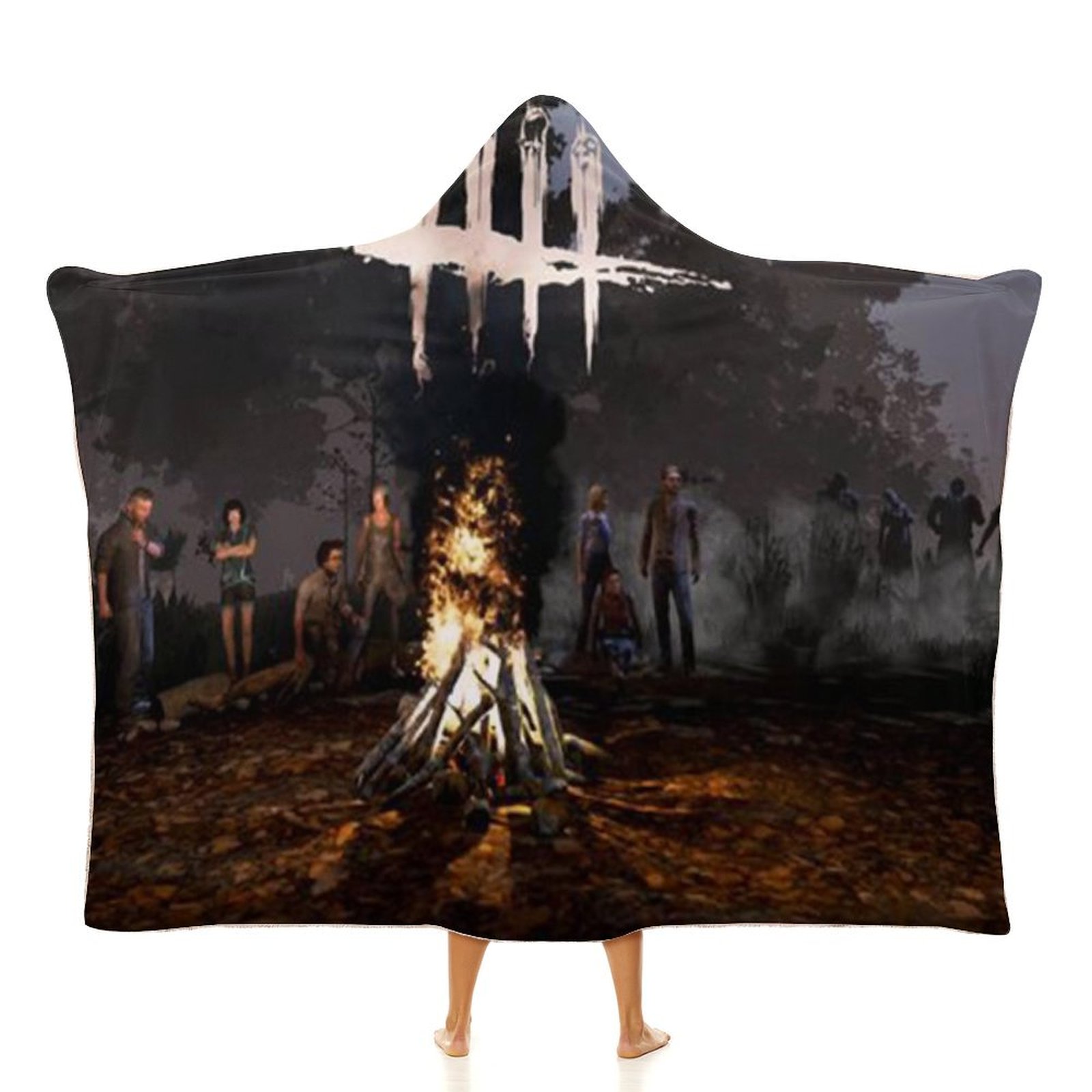 Dead by Daylight DBD Wearable Blanket Cloak Arctic Velvet Hooded Blanket Soft Fuzzy Hoodie Blanket Cape for Adults Kids 50"x60"
