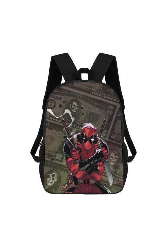 Dead-pool Backpack, Bookbag with Adjustable Shoulder Straps And Large Zip Compartment, Unisex Travel Bags 17 Inch