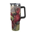 Dead_pool & Wol_ver_ine Anime Tumbler with Handle, Double Wall