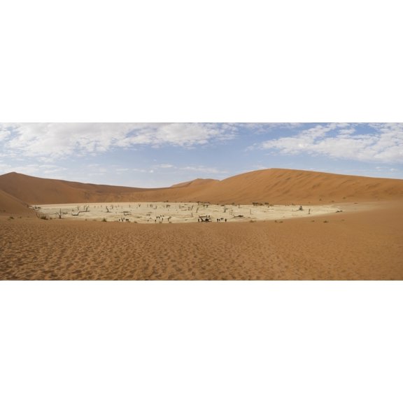 Dead trees in a desert Dead Vlei Sossusvlei Namib Desert Namib-Naukluft National Park Namibia Canvas Art - Panoramic Images (27 x 9)