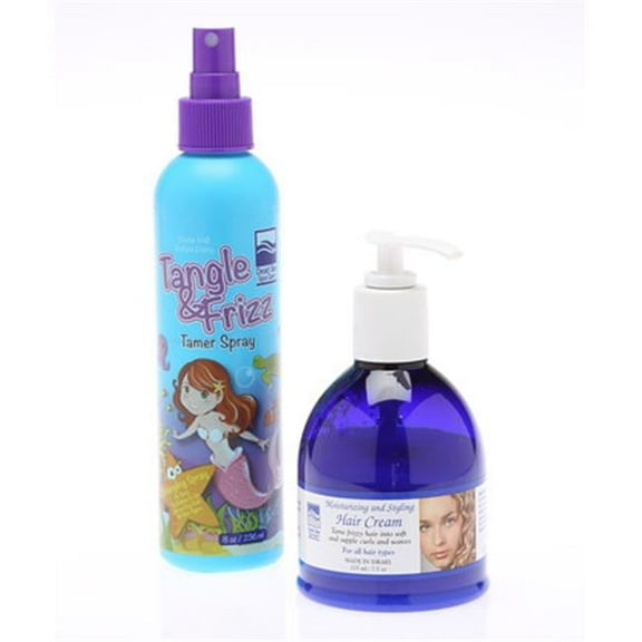 DeadSea-214 8 oz Moisturizing Hair Cream, 8 oz Tangle and Frizz Tamer Spray