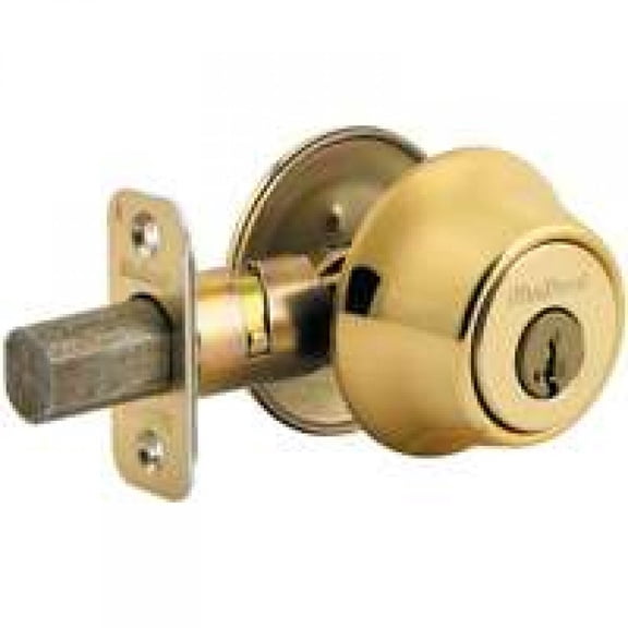 Kwikset Deadbolt Lock Grade 3 - Alloy Steel, Brass Finish, Multicolor, Latch Included