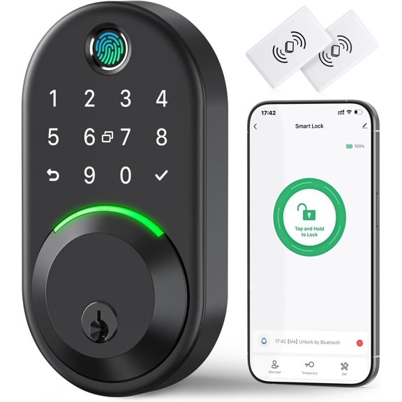 Deadbolt Door Lock with Keypad: Fingerprint Keyless Entry Deadbolt,Digital  Locks for Front Door, Code,Easy Installation