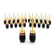 Deadbolt Flex Pin Banana Plugs   Spring Terminal Connectors, 24k Gold, Up to 10 AWG Speaker Wire