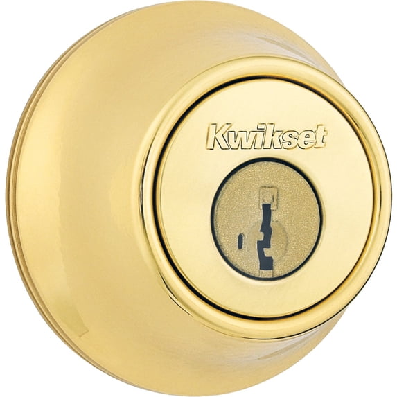 Kwikset Deadbolt Lock Series QDB1 Heavy-Duty - Polished Brass — Construction & DIY Use, Standard Hardware Spec