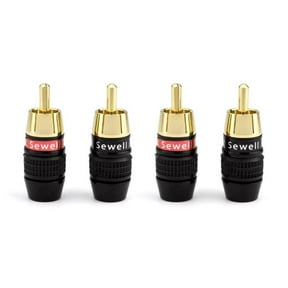 Deadbolt RCA Plugs Solderless Audio/Video Connectors, Gold-Plated, Screw-Termination (Up to 16 AWG)