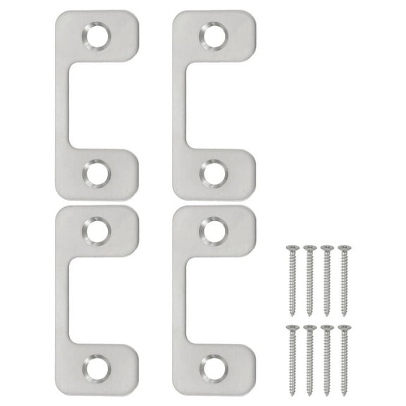 Deadbolt Strike Plate, Adjustable Door Strike Plate with Screws Silver