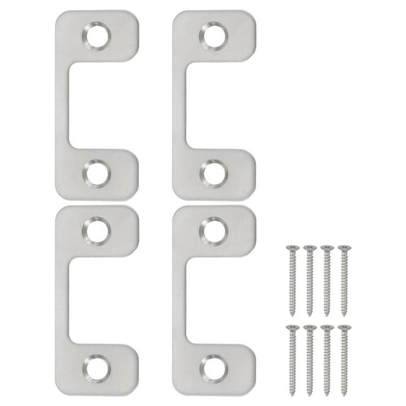 Deadbolt Strike Plate, Adjustable Door Strike Plate with Screws Silver