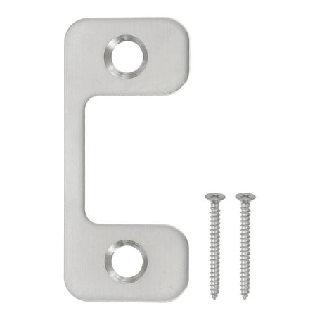 Deadbolt Strike Plate, Adjustable Door Strike Plate with Screws Stainless Steel Silver