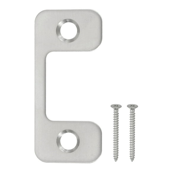 Deadbolt Strike Plate, Adjustable Door Strike Plate with Screws Stainless Steel Silver