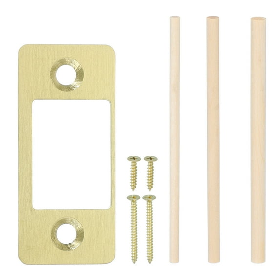 Deadbolt Strike Plate, Adjustable Door Strike Plate with Screws for Electronic Locks Home and Rental Security Gold