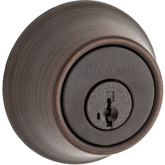 Kwikset Deadbolt Lock Venetian Bronze Single Cylinder - Stainless Steel - Silver — Construction & DIY Use, Standard Hardware Spec