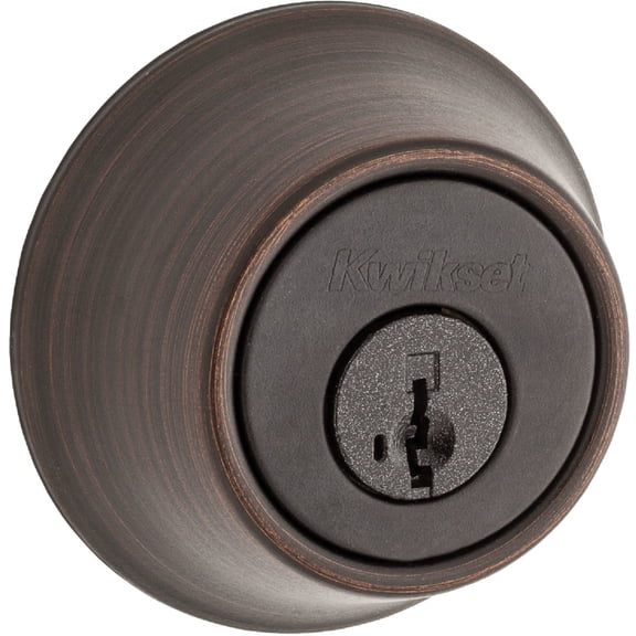 Kwikset Deadbolt Lock Venetian Bronze Single Cylinder - Stainless Steel - Silver Construction & DIY Use, Standard Hardware Spec