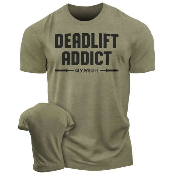 Deadlift Addict Workout T-Shirt for Men – Funny Gym Shirt, Men’s Athletic Tee, Weightlifting & Powerlifting Apparel, Fitness Workout Clothes