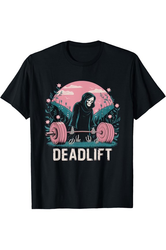Deadlift Gift Fitness Goth Tarot Card Gym Workout T-Shirt Size S-5XL